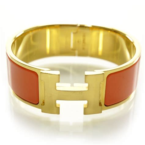 hermes enamel h bracelet orange|hermes bracelet size guide.